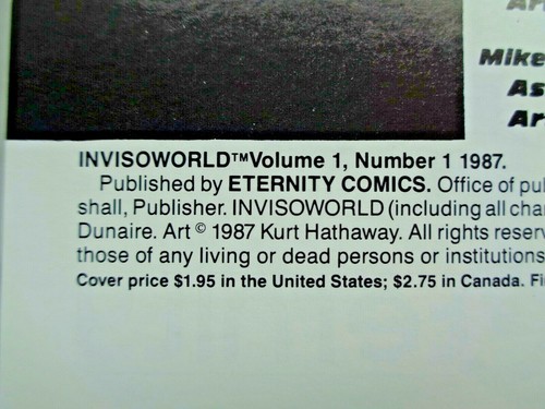 Cómics de eternidad Invisoworld volumen 1 número 1 junio 1987 primera impresión casi nuevo (9,4) - Imagen 4 de 9