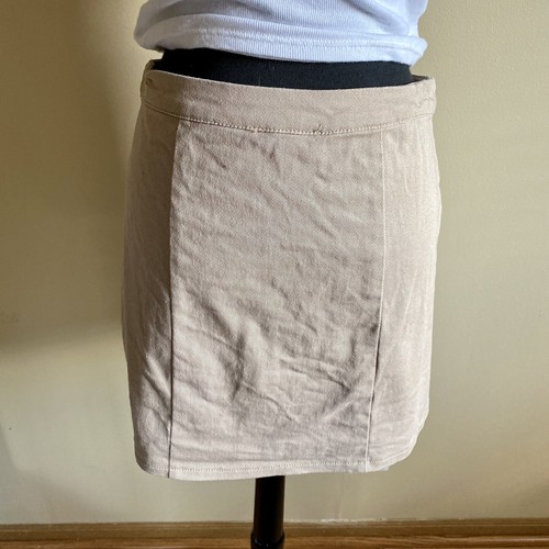 Tan Zip Up Mini Skirt - Charlotte Russe - Juniors Medium - Picture 4 of 8