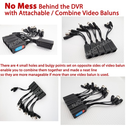 50Pairs 8MP HD-CVI/TVI/AHD/CVBS Passive Video Audio Power Balun Data Transmitter - Picture 5 of 6