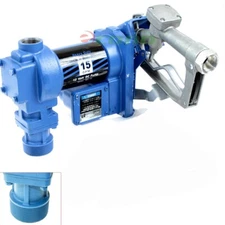 12 Volt DC 15GPM Gasoline Fuel Transfer Pump Kit Petrol Diesel Kerosene w/Nozzle