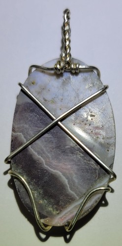 Achat einzigartiges Design Damen Anhänger Halskette Cabochon Stein Sterlingsilber Draht - Bild 3 von 5