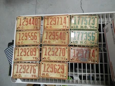 Vintage Motorcycle N.C. License Plates     (Green 177573 &177356 Sold)