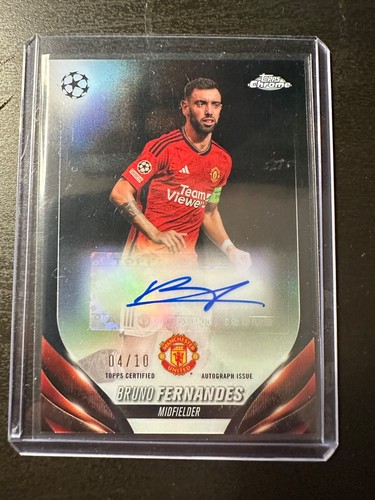 2023-24 TOPPS CHROME UEFA AUTO BLACK REFRACTOR #BF BRUNO FERNANDES /10