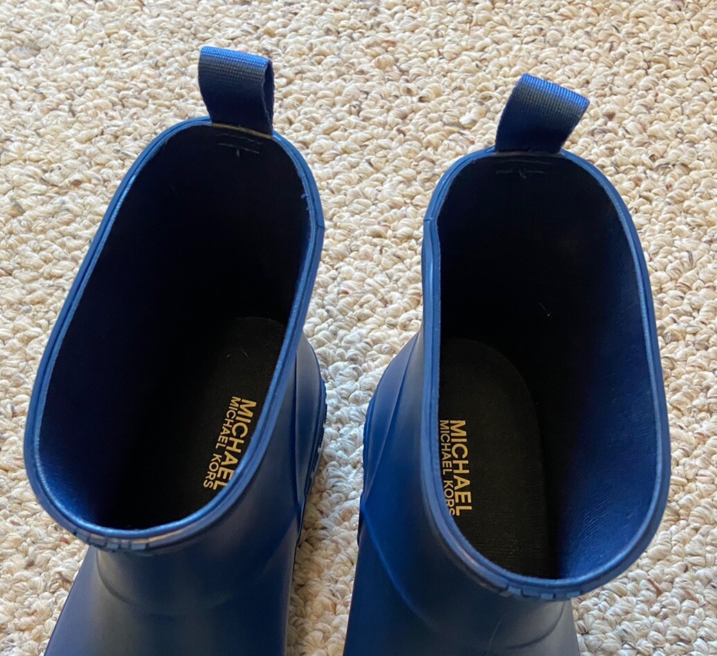 Michael Kors Blue Rubber Waterproof Ankle Rain Boots - Women's