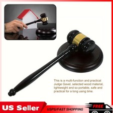 Wooden Gavel Hammer and Sound Block Set Mallet for Lawyer Judge Auction Sale