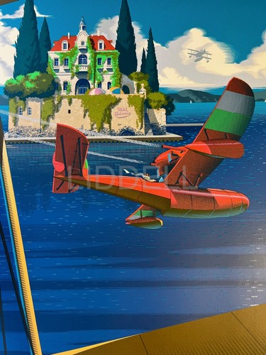 Mondo Artist Laurent Durieux Porco Rosso Ghibli Edizione Limitata #d 16 su 175 - Foto 4 di 5