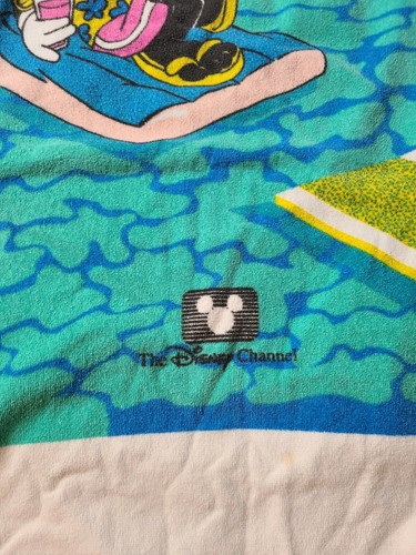 VTG DISNEY CHANNEL MICKEY & MINNIE MOUSE BEACH BATH COTTON TOWEL 57x28 - Picture 5 of 11