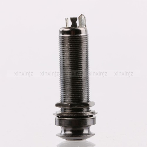 5PCS Cylinder Guitar Bass End Pin Output Jack 1/4" Mono Brass NICKLE 6306 - Picture 2 of 4