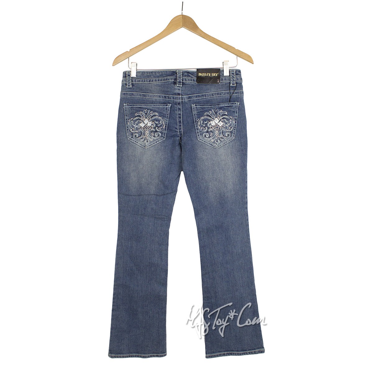 【THEAIRTOWN】newjeans bootscut pt ★S/M NWT Paisley Sky Stylist Trendy Boot cut Big Stitch Bling