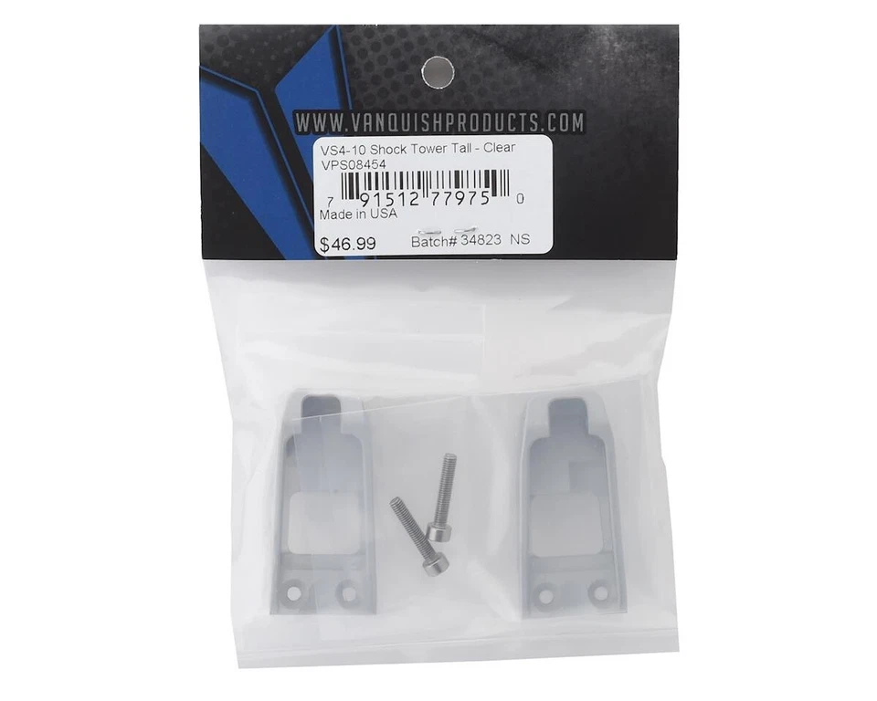 Vanquish Products VS4-10 Extended Shock Tower Silver VPS08454 - Image 2 of 2