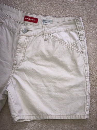 VTG Y2K UNIONBAY Zip Fly High Waist Khaki Beige Union Bay Mom Shorts Sz 11 - Picture 4 of 24