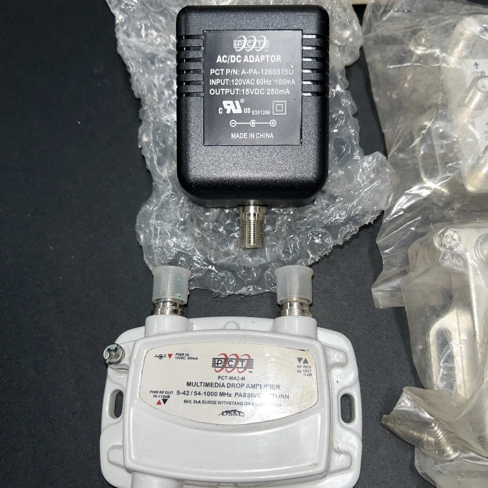 PCT-MA2-M Multimedia drop Amplifier with 8way 3way 2way cable splitters pkg - Image 2 of 4