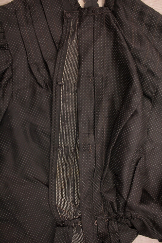 Vtg Women's Antique Edwardian Late 1800s Black Polka Dot Light Weight Jacket S/M - Picture 7 of 21