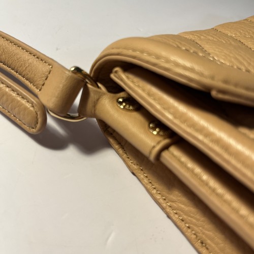 VERA BRADLEY Quilted Leather TESS Crossbody Purse In Nude Tan Adjustable Strap - Picture 18 of 21