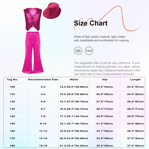 Kids Boys Girls Vest Festival Waistcoat Sequined 3Pcs/Sets Sequins Clothing Set - Picture 15 of 71