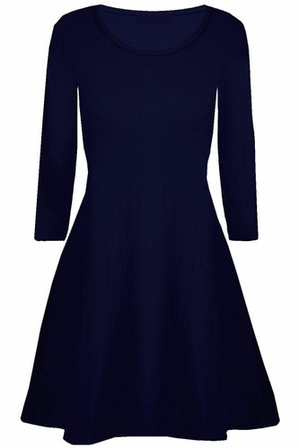 Mujeres Mangas Largas Estampado Swing Vestido Acampanado A Line Patinador Vestido Prenda para el torso Talla 8-26 - Imagen 6 de 12