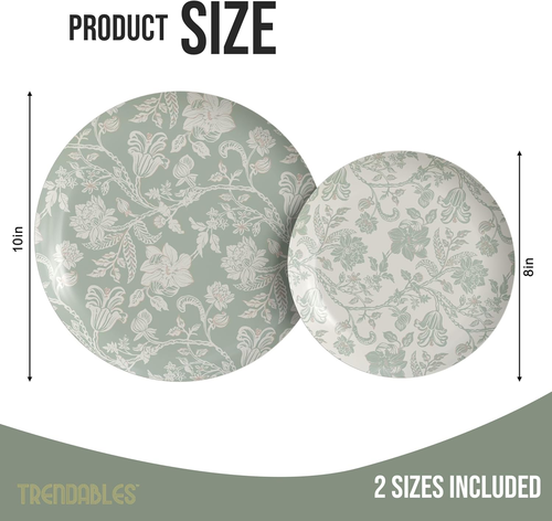 Floral Paper Plates 40 Pcs Fancy Disposable Plates for Party Set - 20 Guests 20 - Picture 6 of 12