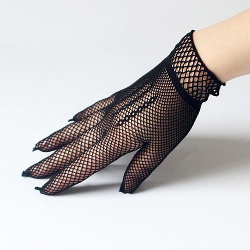 Full Finger Mesh Gloves Sexy See Through Mittens Hollow Wedding Fishnet Elegant - Picture 14 of 15