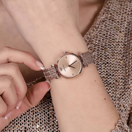 Armani  Gianna T-bar i Two-Hand Rose Gold-Tone Stainless Steel Watch AR11342 - Picture 7 of 8