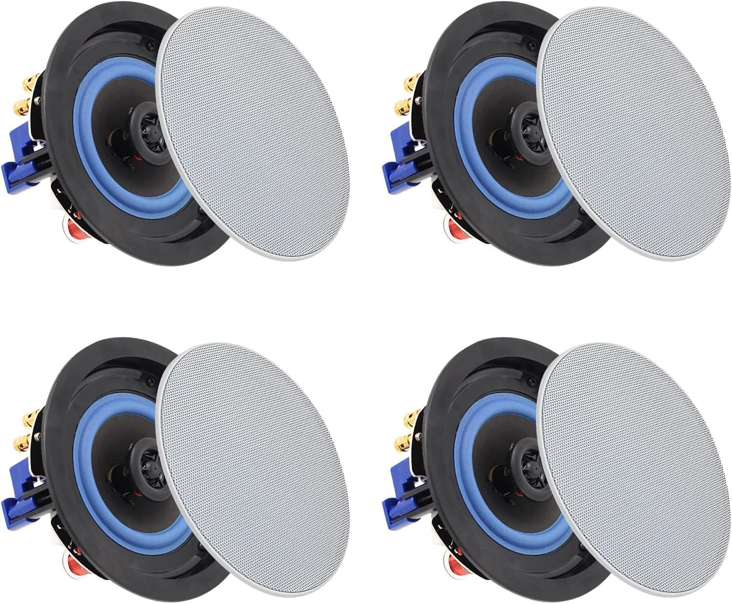 4 Inch 320 Watts 2-Way Bluetooth Ceiling Speakers Package Perfect for Home Theat