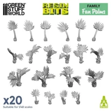 3D printed set - Fan Palms - Resin Bits - Plants and Vegetation - Trees-Fantasy