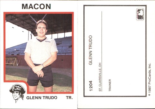 Glenn Trudo 1987 ProCards #1204 RC Card Macon Pirates