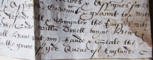 c1600 RARE HAND WRITTEN ENGLISH PARCHMENT DOCUMENT WRITTEN DURING REIGN ELIZ 1 - Picture 8 of 9