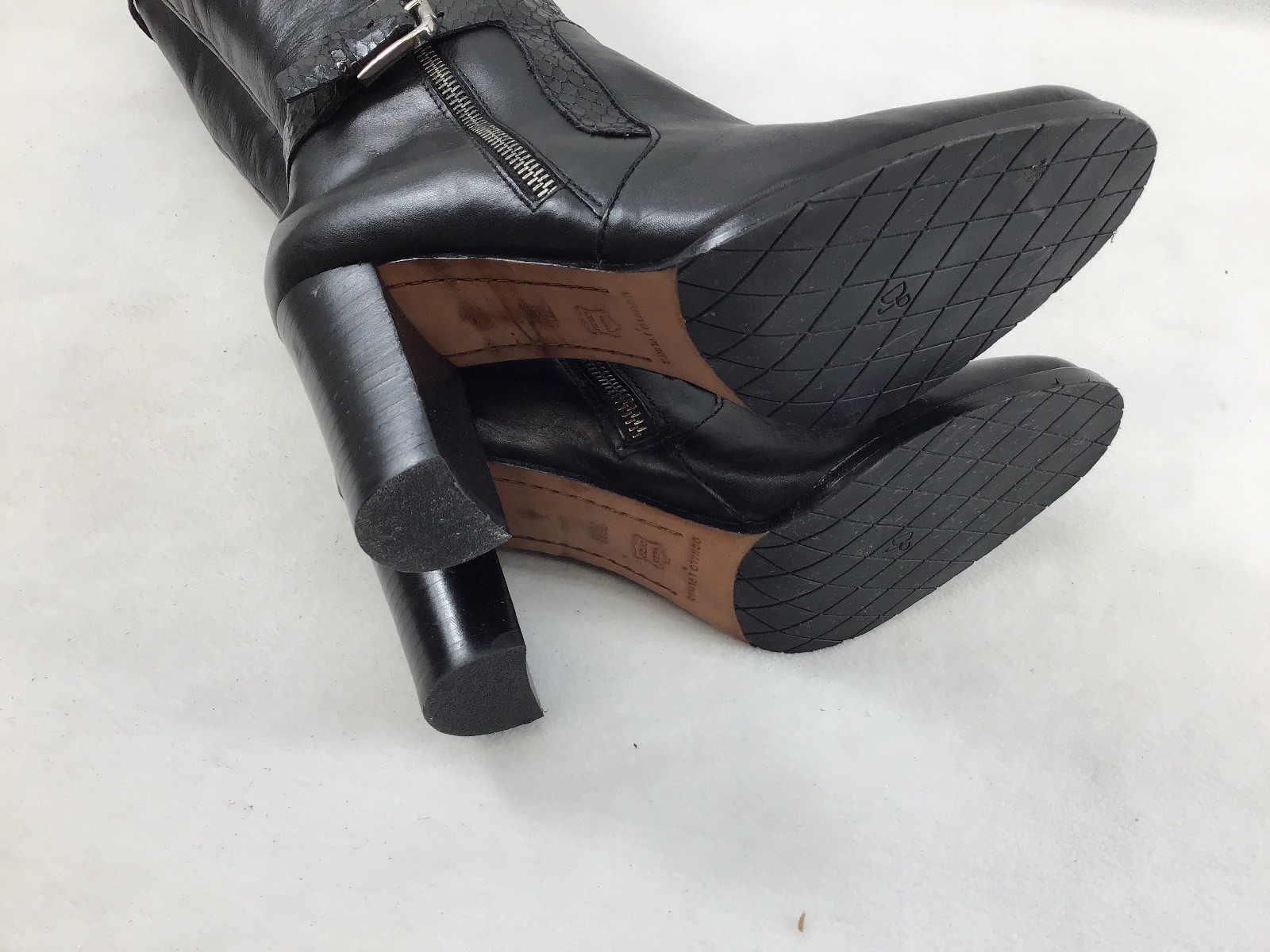 Donald J Plinter Quinto Black Calf Skin Leather Leather Leather OTK Boot Size 7.5M F2331 e80ee4 Donald J Plinter Quinto Black Calf Skin Leather Leather Leather OTK Boot Size 7.5M F2331 e80ee4
