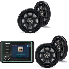 Kicker 46KMC5 Premium Marine Gauge-Style Source  2 Pair  51PSC654 Powerspo...