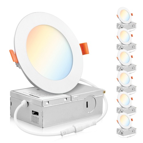 PARMIDA (Confezione da 6) Plafoniera LED da Incasso 4 Pollici Dimmerabile 5CCT Ultrasottile con...