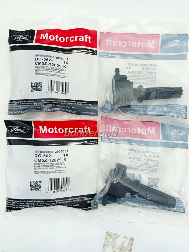 Bobinas de encendido Motorcraft DG562 4 PIEZAS para Ford Fusion Lincoln MKZ Focus Edge Taur Foto 2 de 4