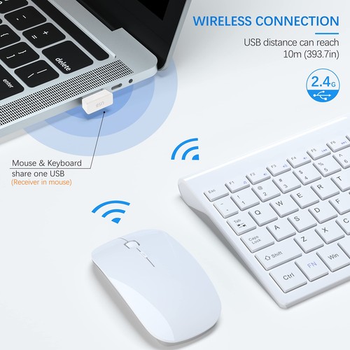 Wireless Keyboard and Mouse Ultra Slim Combo, TopMate 2.4G Silent Compact USB... - Picture 3 of 6