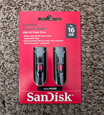 SanDisk Cruzer Glide 16GB USB 2.0 Flash Drive 2-Pack Black/Red Secure