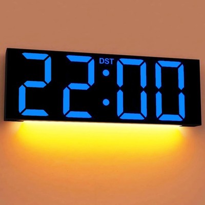 22'' Large Digital Wall Clock, Big LED Number Dispaly, DST, Night Light for Cl...