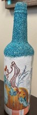 Decorated/Handmade Wine Bottle Glitter Pumpkin, Home Decor