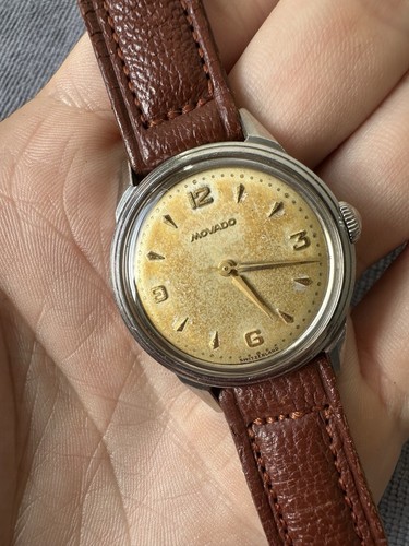Vintage Movado Borgel case nice patina manual winding - Picture 3 of 14