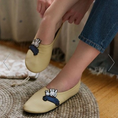 Miffy Foldable slippers w/ Drawstring Bag 5.5-7.5(US WOMAN) Studio Clip Collab