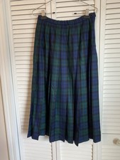 Pendleton Womens Tartan Plaid Wool Pleated Midi Skirt Size 10 Preppy School