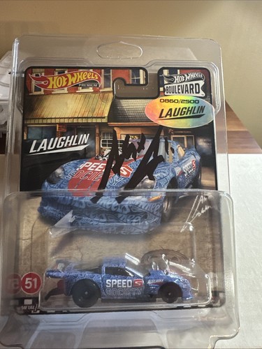 Hot Wheels Boulevard #51 signiert Laughlin '12 Corvette Z06 Drag Racer (blau) - Bild 1 von 4