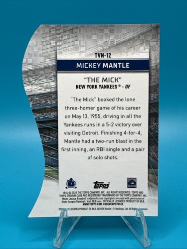 MICKEY MANTLE 2024 Topps Stadium Club Chrome Nickname Triumvirate #TVN-12 - Picture 2 of 2