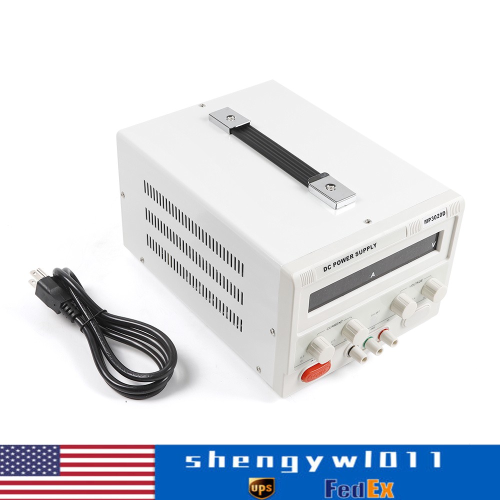 MP3020D LED Regulated Variable Lab DC Bench Power Supply 0-30V 0-20A +Power Line