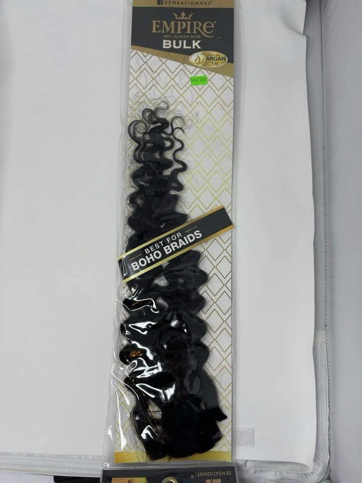 Sensationnel Empire 100% Human Hair for  BOHO Braids DEEP BULK 22" Color 1B - Image 2 of 4
