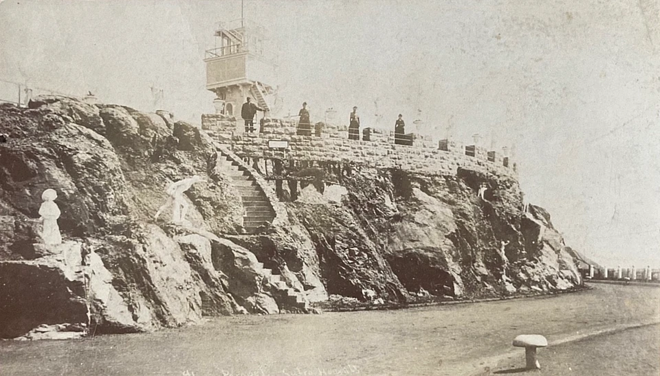 ORIGINAL! SUTRO HEIGHTS PARAPET ABOVE CLIFF HOUSE SAN FRANCISCO, CAL. 1893 PHOTO - Image 2 of 4