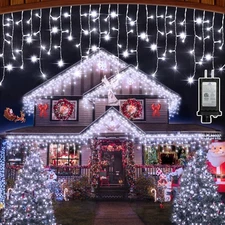82 FT Outdoor Christmas Lights with 176 Drops, Christmas Decorations Fairy