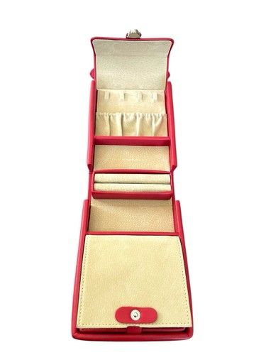 ROYCE New York Leder Luxus Reise Schmuck Etui Rot Wildleder Innen Gold Hardware - Bild 11 von 18