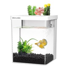 Small Fish Tank Aquarium kit 1.5 Gallon Betta Fish Tank with Silent Water Pum...