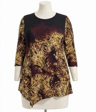 Evans Avenue Range Bnwt 18 Gold Autumn Audrey Tunic Point Front Stretch Tunic