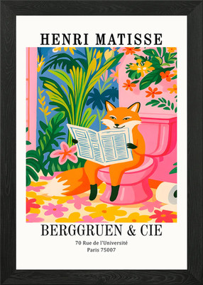Henri Matisse Fox Reading Newspaper Framed Wall Art Poster Canvas Print Picture