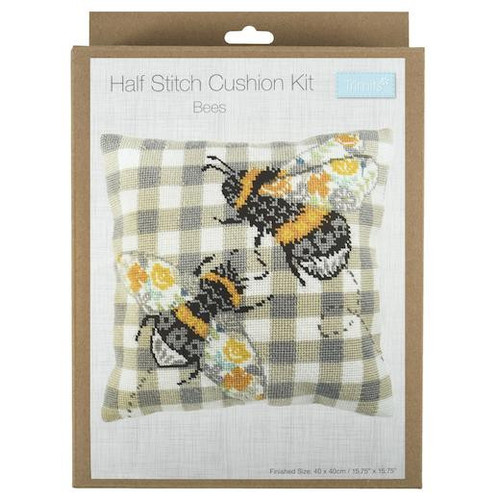 Trimits Half Stitch Tapestry Cushion Kit - Bees - Picture 1 of 5
