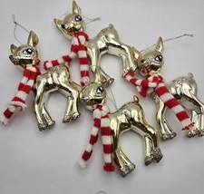 Christmas Glitter Deer Ornaments Set Of 4